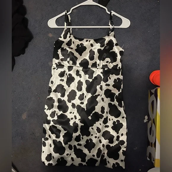 Dresses | Cow Print Mini Dress | Poshmark